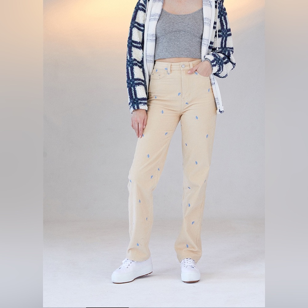PacSun Mirco Embroidered Mushroom Boyfriend Jeans‎